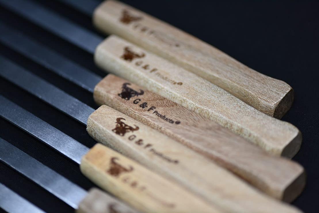 G & F Products brochetas en parrilla cocinando carnes, distribución pareja del calor