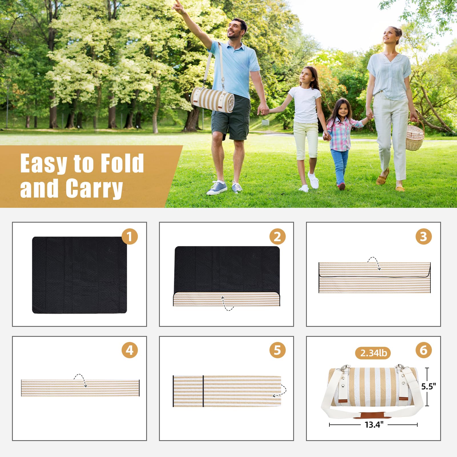 G GOOD GAIN vista inferior PEVA impermeable, mantiene la superficie seca