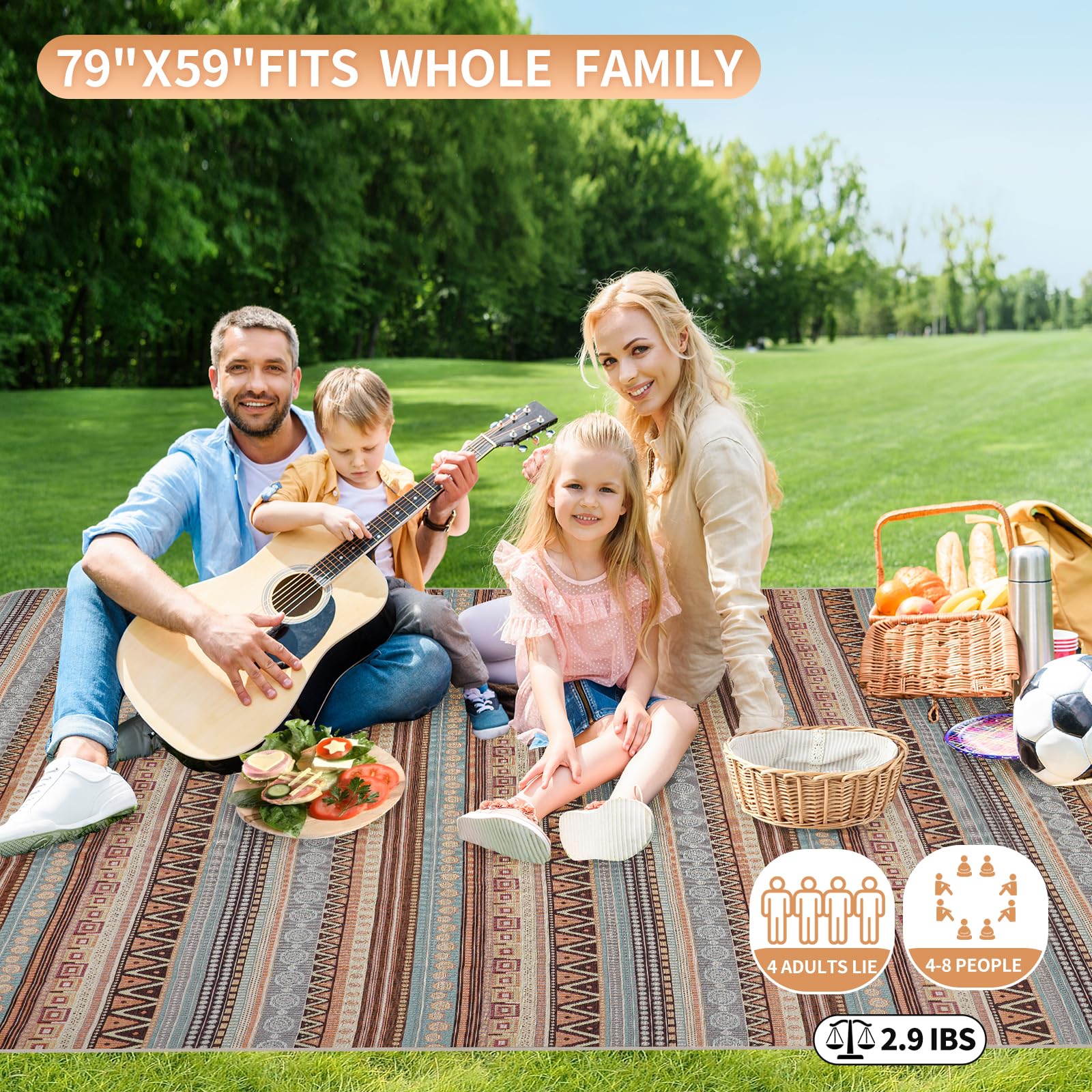 G GOOD GAIN detalle de la textura superior para confort en picnics