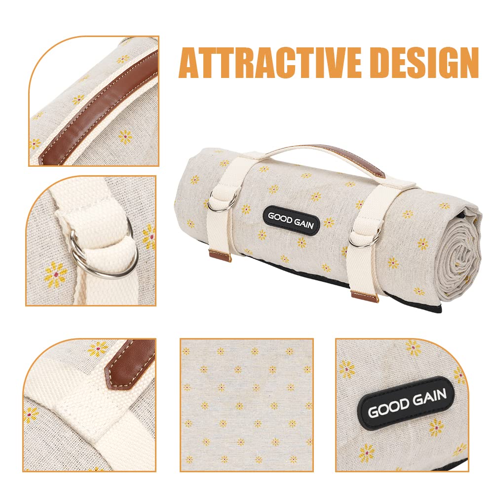 G GOOD GAIN respaldo impermeable mostrando protección contra humedad y suelo mojado