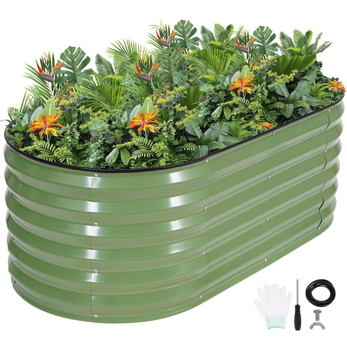 G GOOD GAIN vista frontal de la jardinera Oliver, ofrece cultivo elevado cómodo