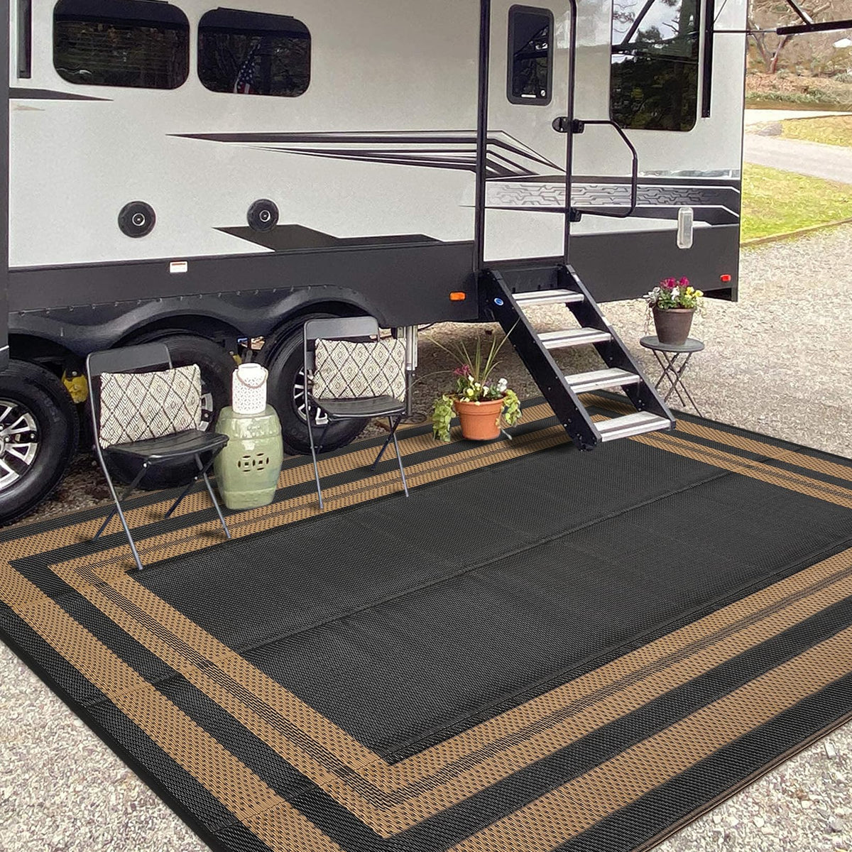GAOMON alfombra exterior frontal mostrando diseño y colores, resistente al agua