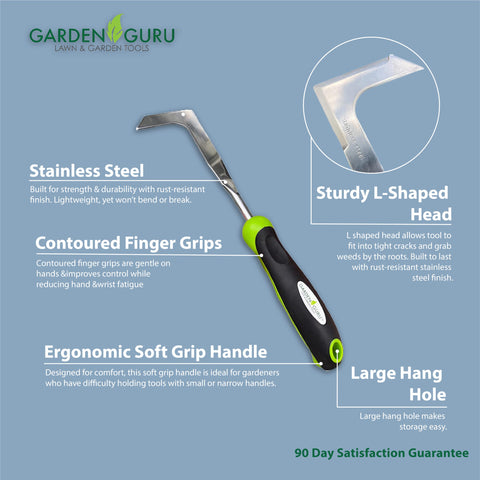 Garden Guru comparación de tamaño junto a una mano para escala clara