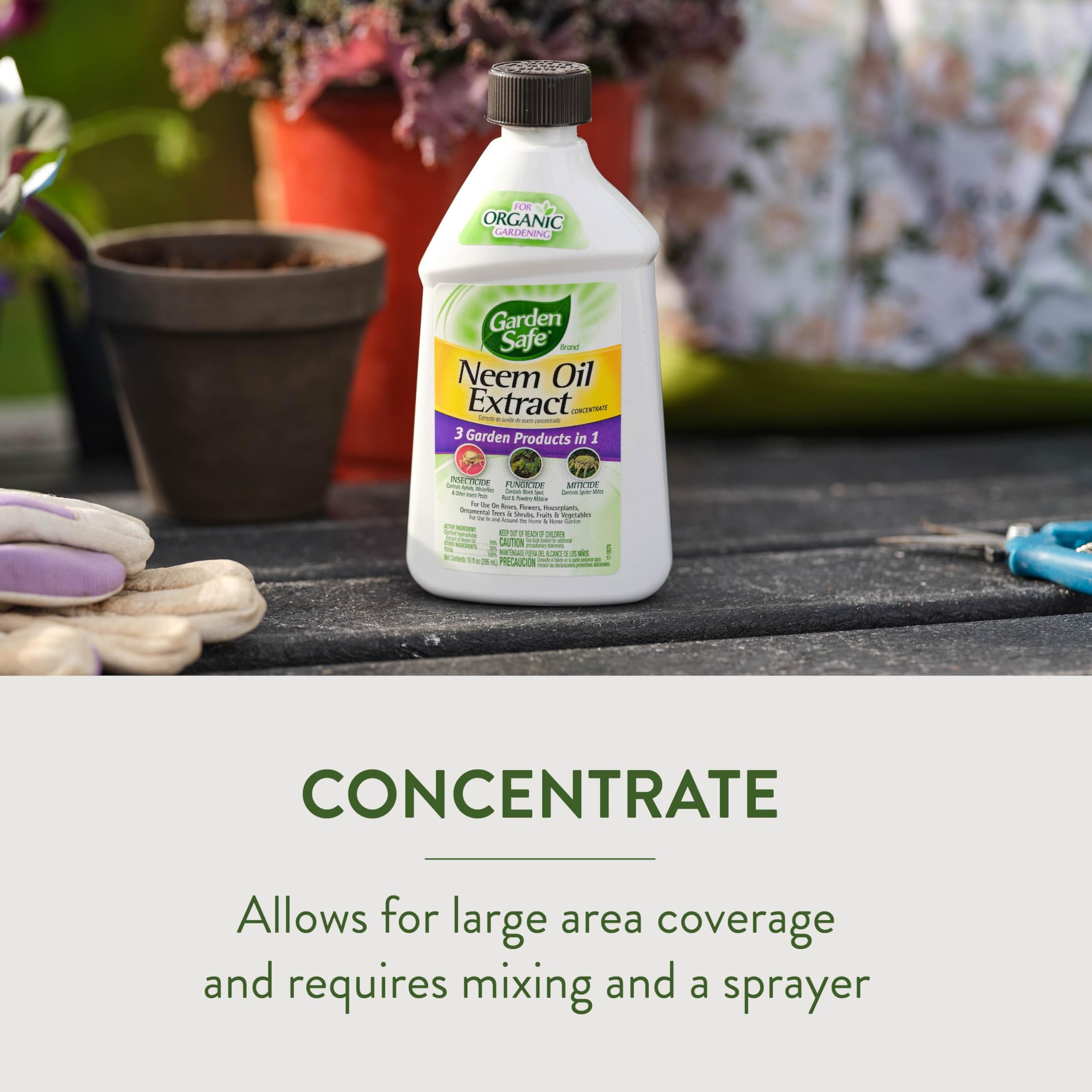 Garden Safe pulverizador cubriendo hojas para protección completa