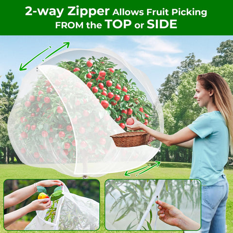 Garden Tailor cremallera 2 vías abierta para fácil recolección
