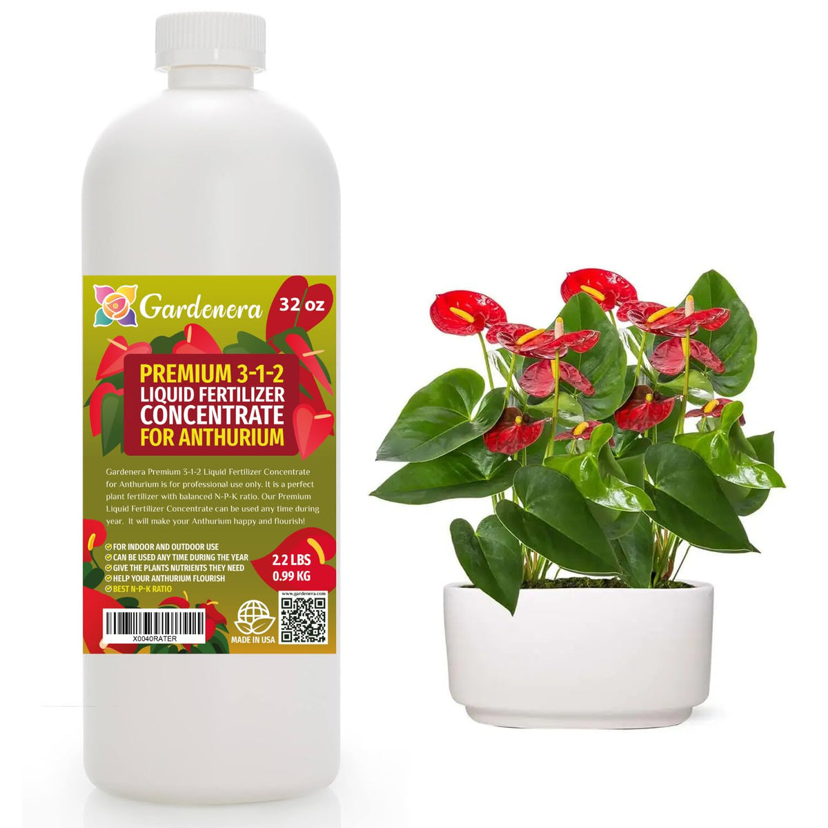 Gardenera envase frontal mostrando etiqueta clara y beneficios