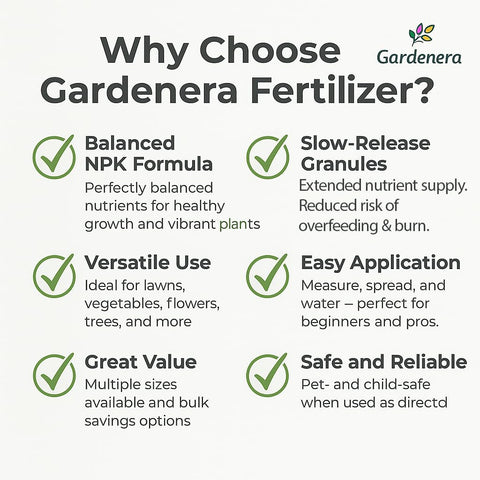 Gardenera aplicada en césped verde para crecimiento rápido y uniforme
