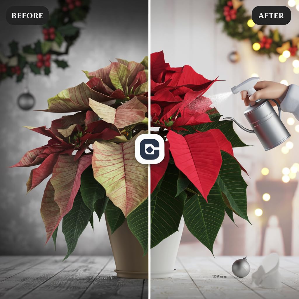Gardenera aplicación en poinsettia, favorece brácteas más vibrantes