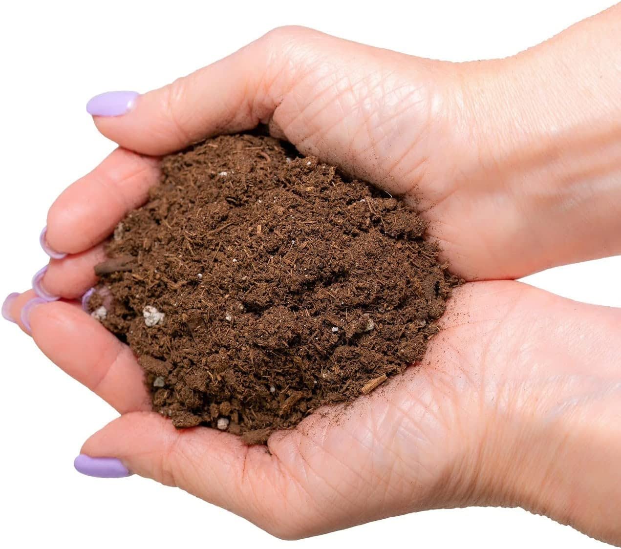 Gardenera etiqueta ingredientes que muestra turba, perlita y humus orgánico para confianza