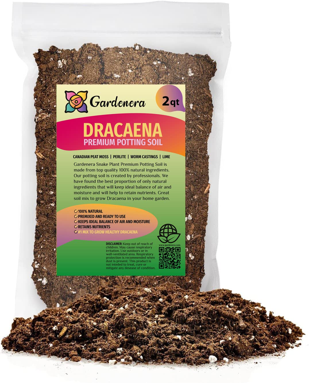 GARDENERA frente de la bolsa mostrando marca y volumen, ayuda a identificar producto