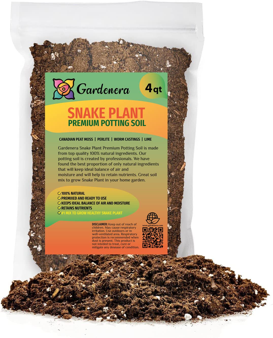 Gardenera bolsa frontal 4 qt mostrando marca y formato práctico