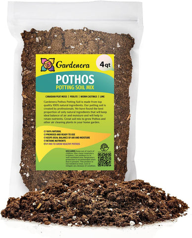 Gardenera bolsa frente 4 cuartos mostrando sello y tamaño beneficioso