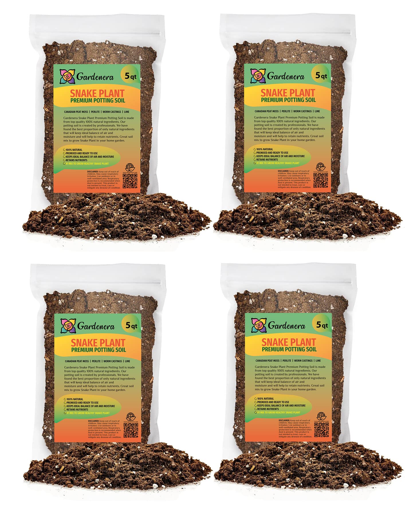 GARDENERA empaque frontal mostrando mezcla lista para trasplantar y beneficios