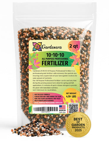 Gardenera frente del empaque mostrando presentación y beneficio fertilizante