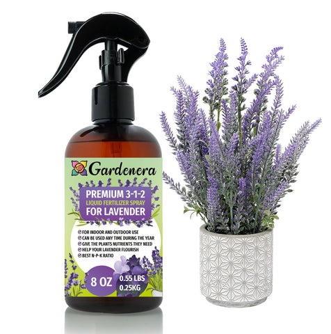 Gardenera botella frontal de spray para lavanda mostrando diseño y uso práctico