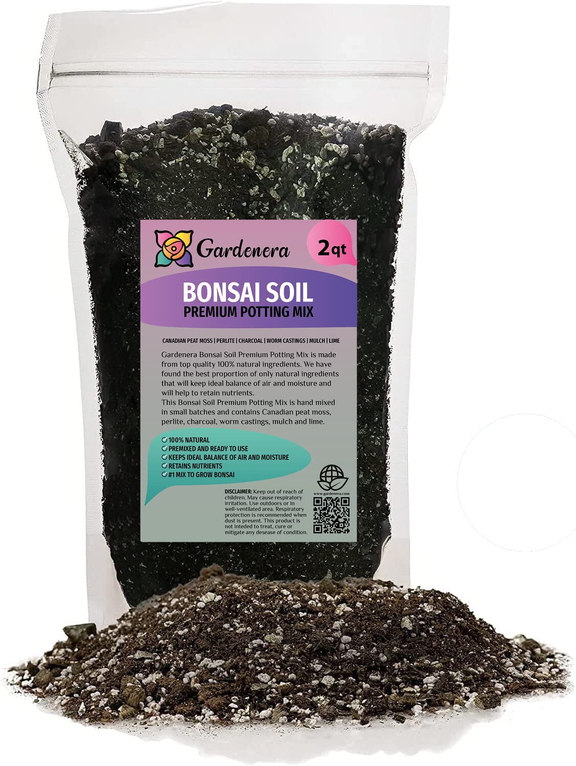 Gardenera paquete frontal 2 quart mostrando etiquetado y beneficios claros