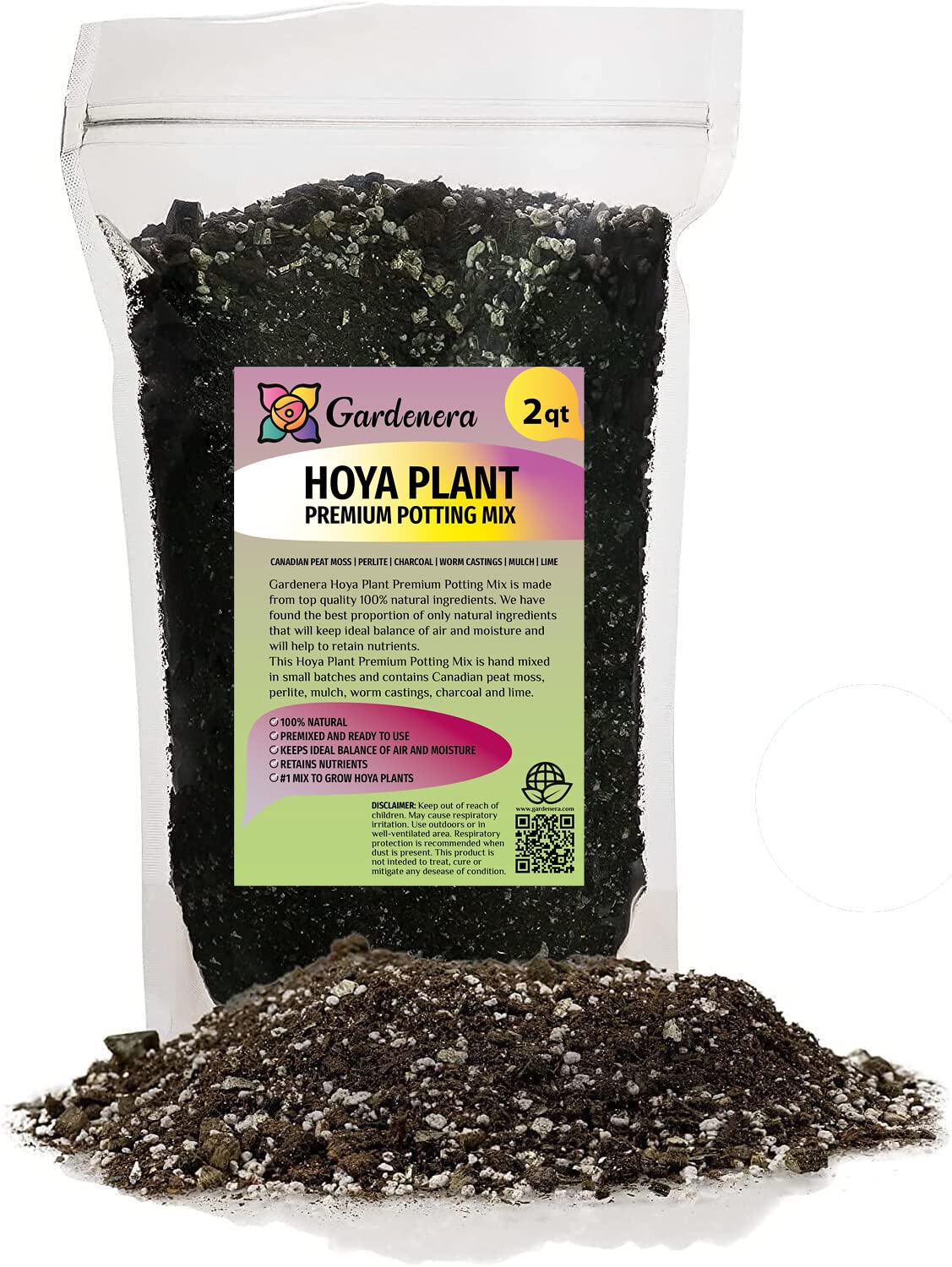Gardenera Hoya paquete frontal mostrando diseño y volumen útil