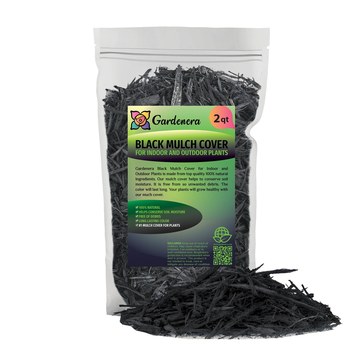 Gardenera mantillo negro presentación frontal con aspecto limpio y profesional