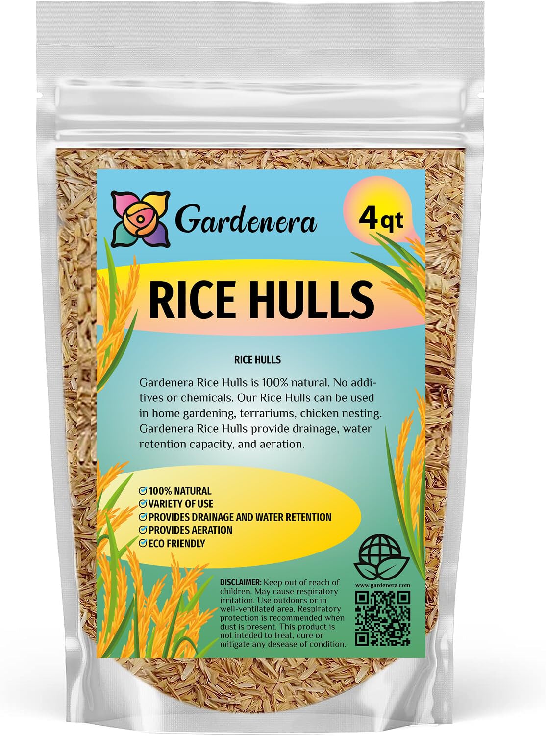 Gardenera paquete frontal que muestra el producto y su uso ecológico