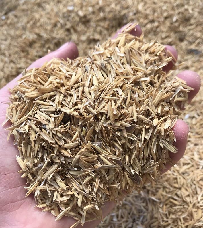 Gardenera Rice Hulls textura en primer plano, detalle poroso que mejora drenaje