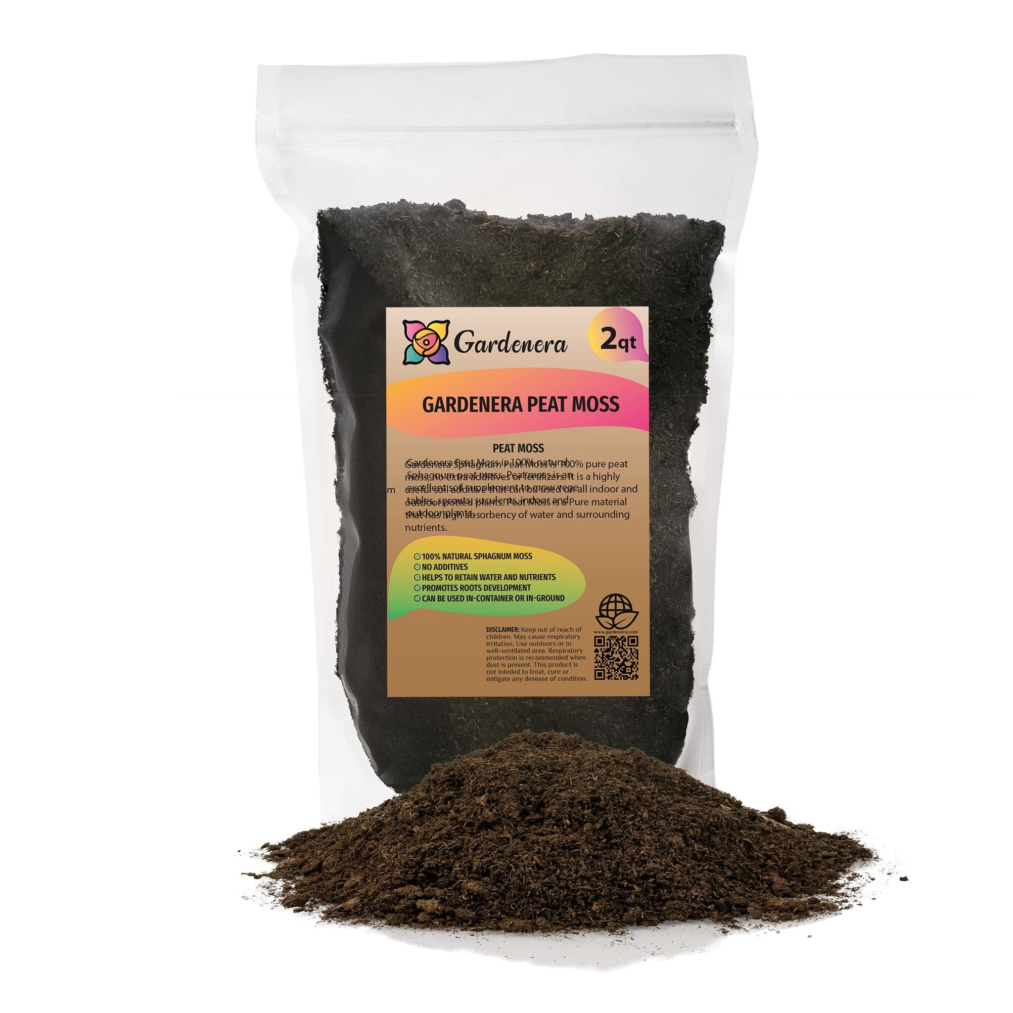 Gardenera bolsa frontal mostrando marca y volumen, ideal para jardinería