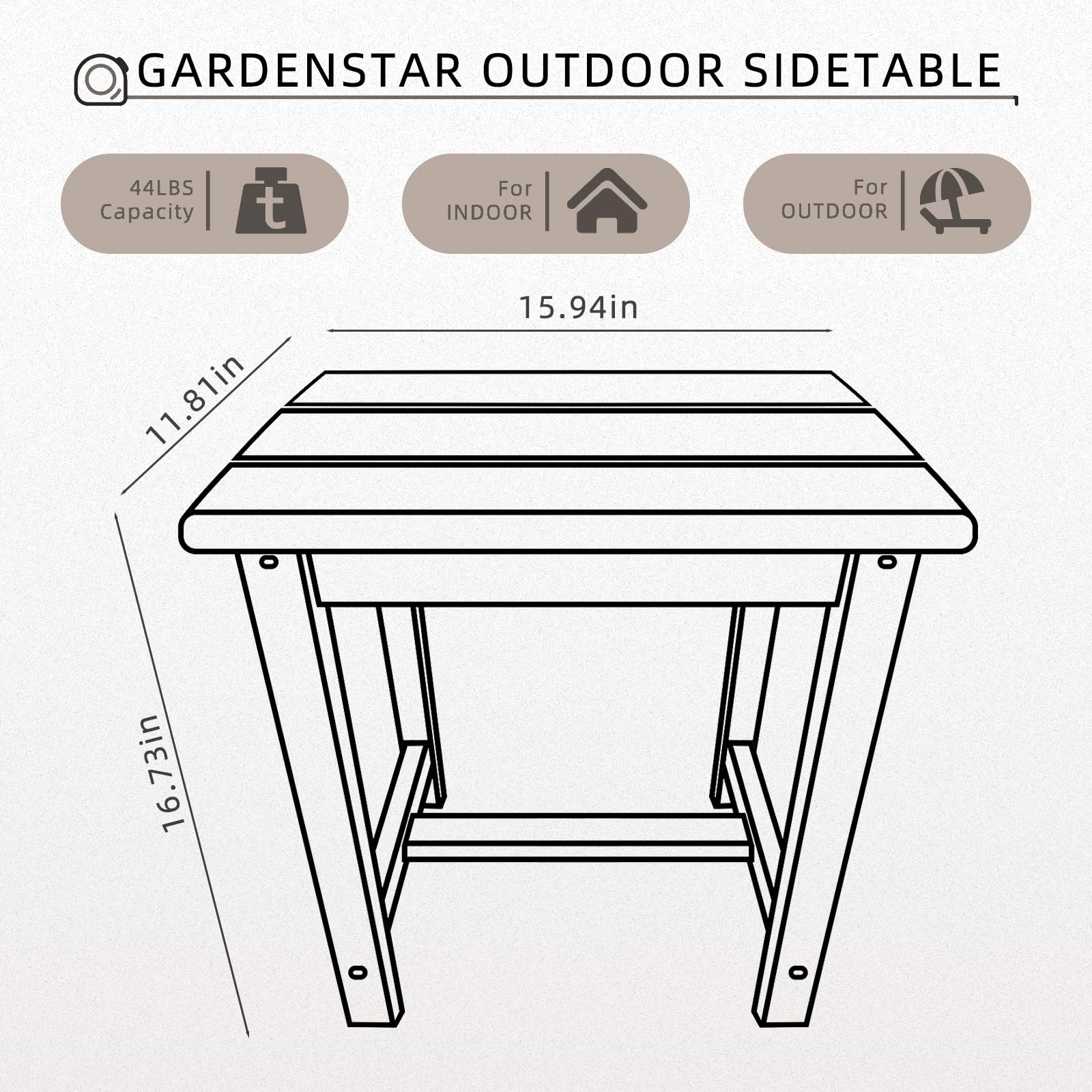 GARDENSTAR base y esquinas reforzadas para estabilidad exterior