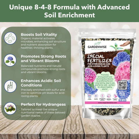 GARDENWISE aplicación en maceta de hortensia para flores más vivas