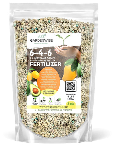 Gardenwise envase frontal muestra fórmula 6-4-6 y beneficios nutritivos