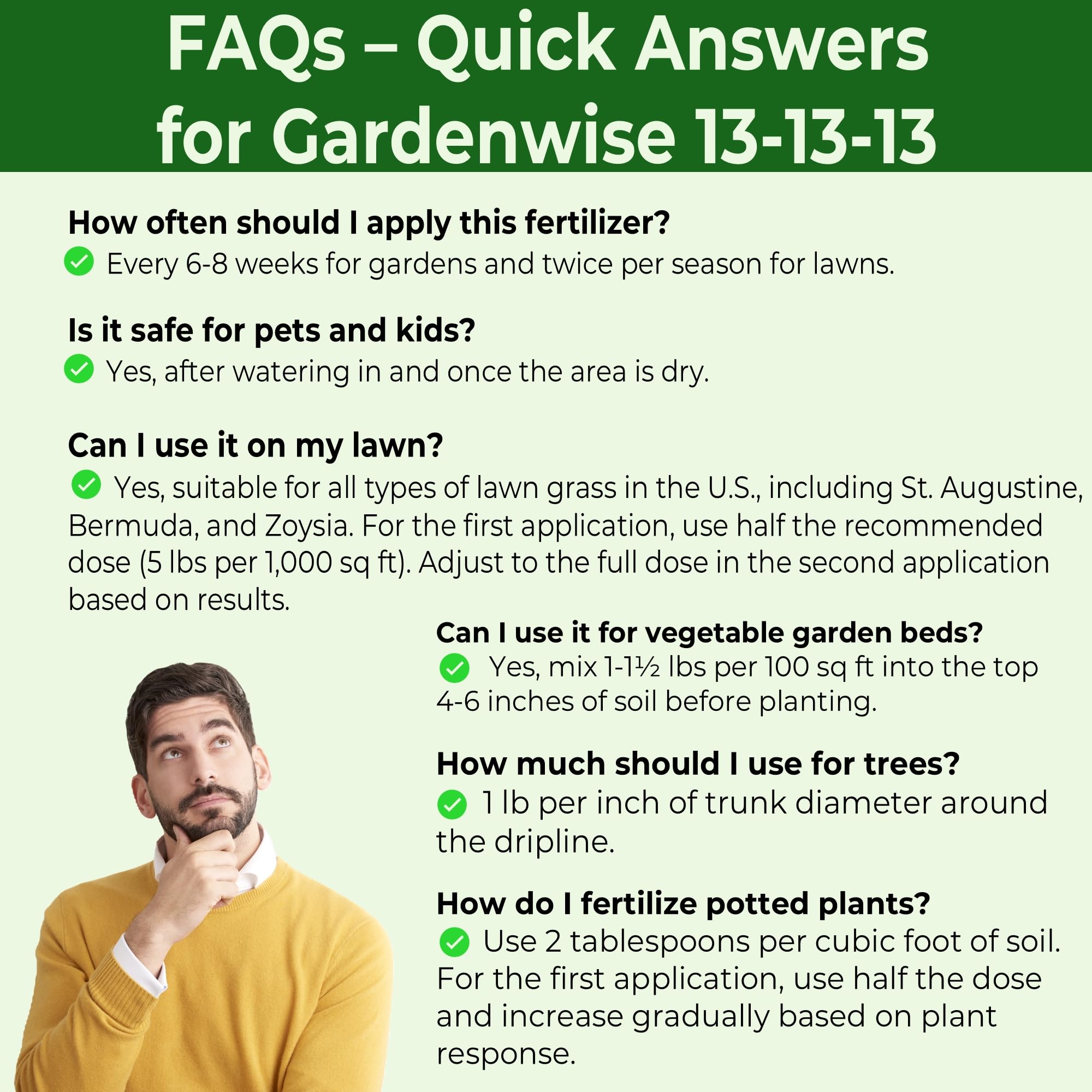 GARDENWISE etiqueta con instrucciones claras para aplicación segura
