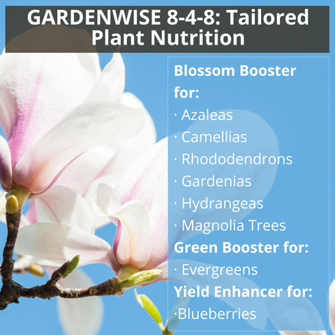 GARDENWISE etiqueta con tabla nutricional y beneficios claros