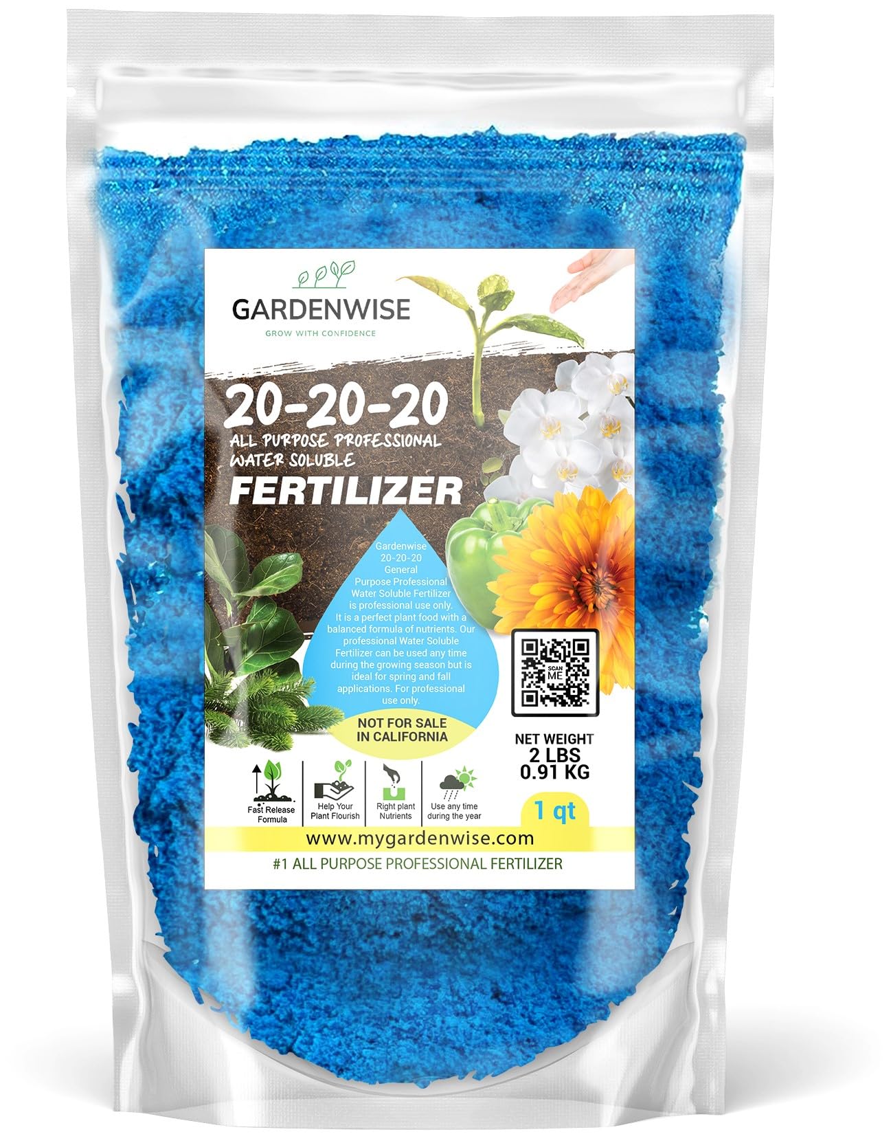 GARDENWISE frente del envase mostrando la presentación y beneficio de nutrir plantas