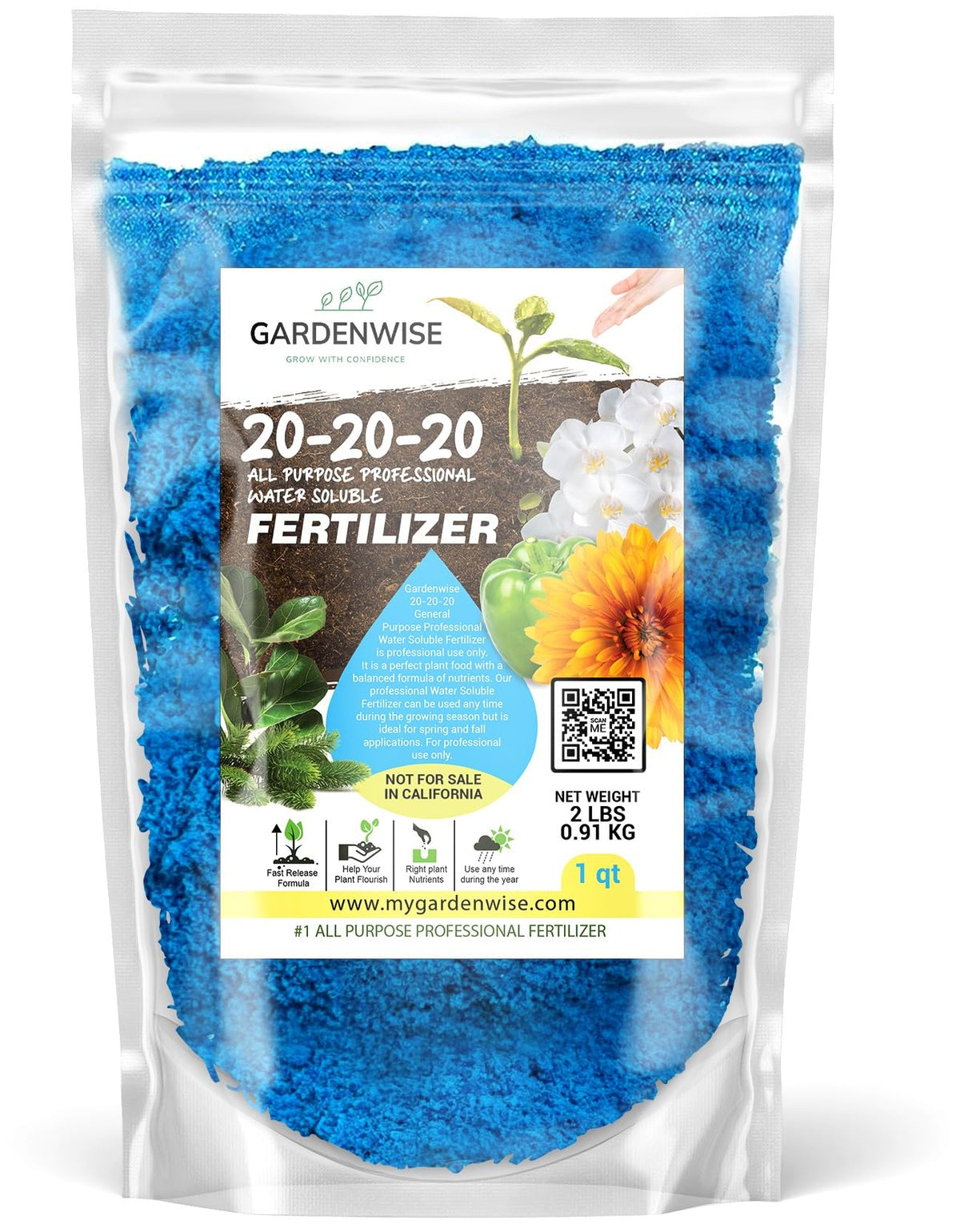 GARDENWISE frente del envase mostrando la presentación y beneficio de nutrir plantas