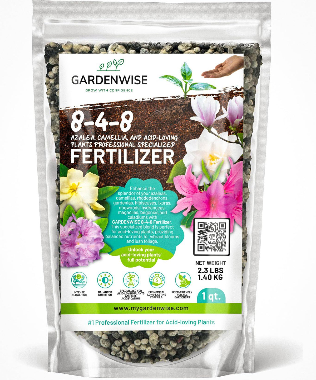 GARDENWISE frente del envase mostrando el tamaño y uso práctico