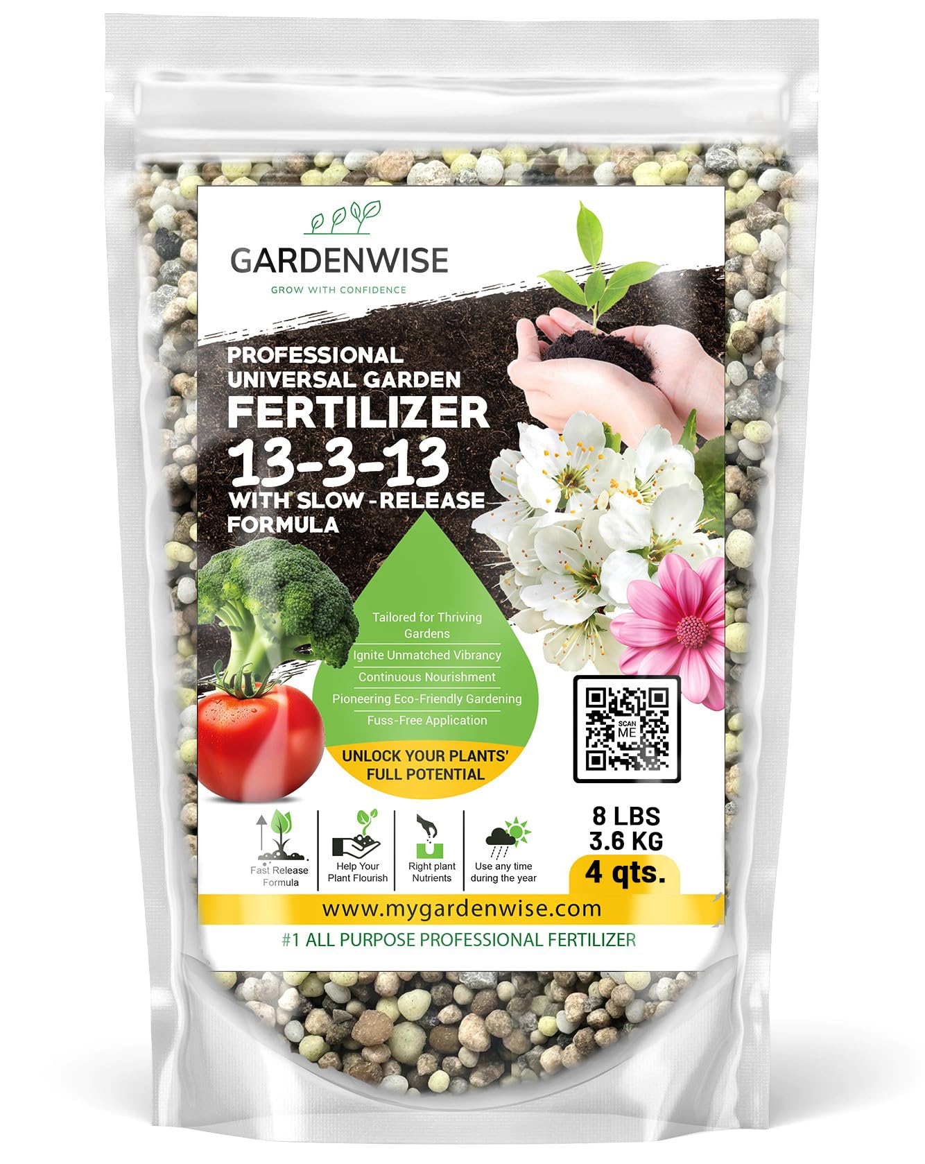 GARDENWISE frente del envase mostrando etiqueta y beneficios claros