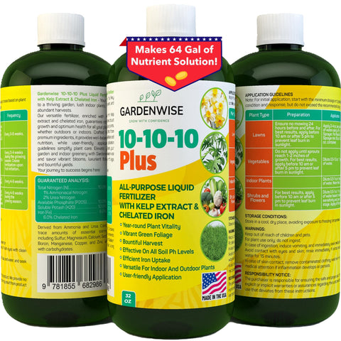 GARDENWISE frente del envase mostrando etiqueta clara y formato 32oz, conveniencia