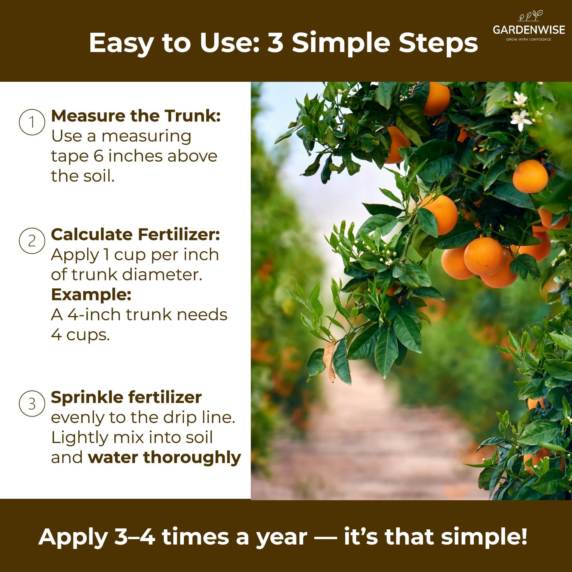 GARDENWISE frutos naranjas brillantes demostrando mejor calidad