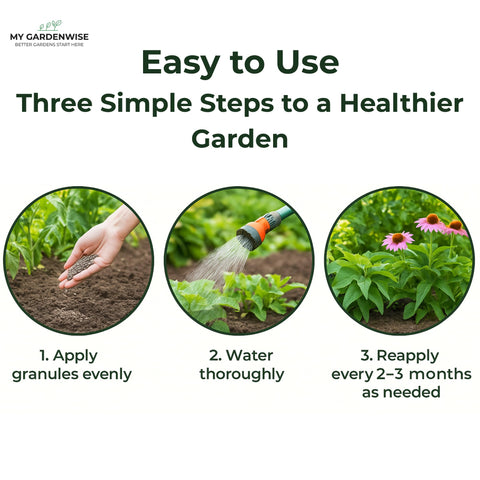 GARDENWISE uso en huerto mostrando raíces saludables y suelo suelto
