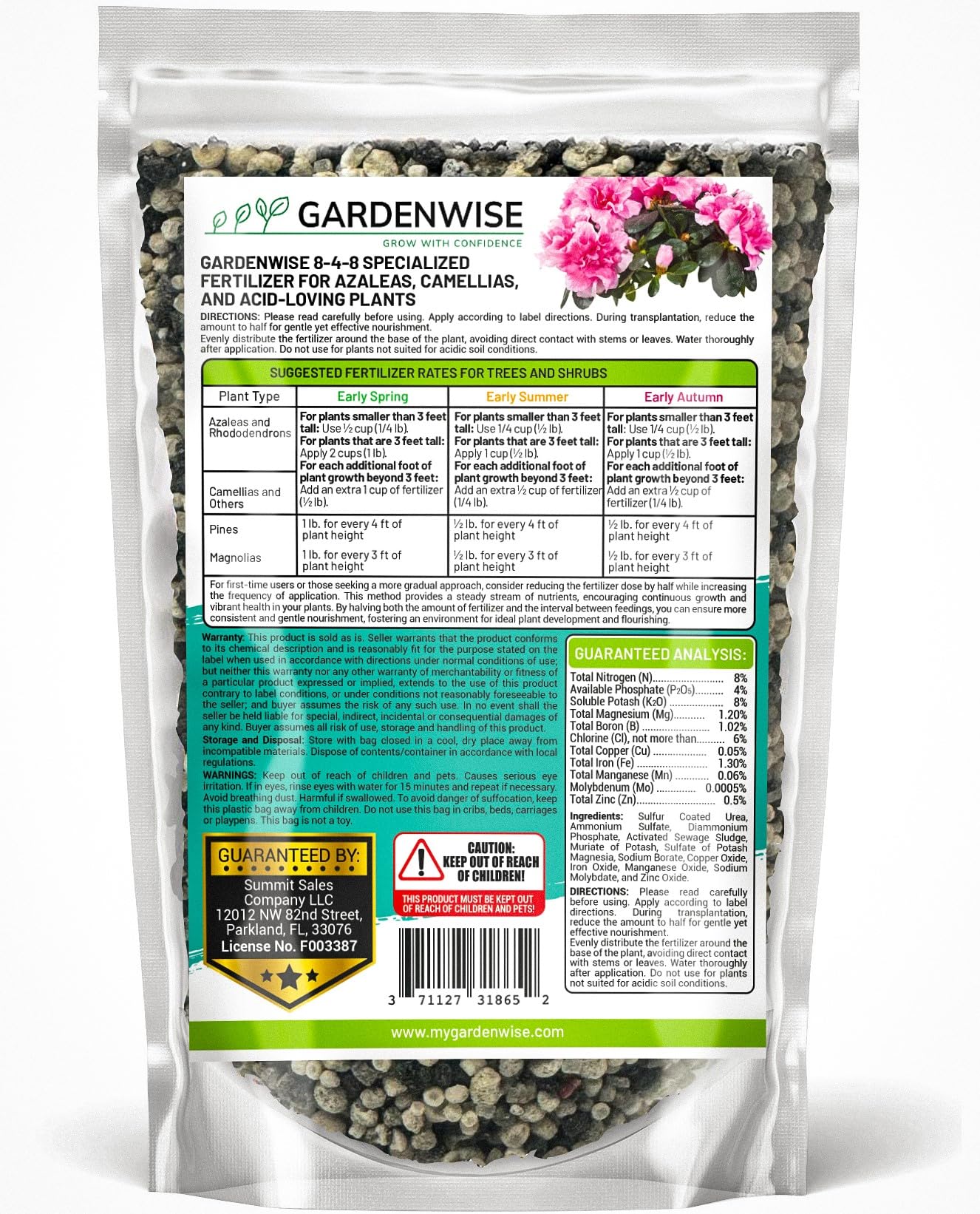 GARDENWISE textura granulada cercana para absorción lenta y uniforme
