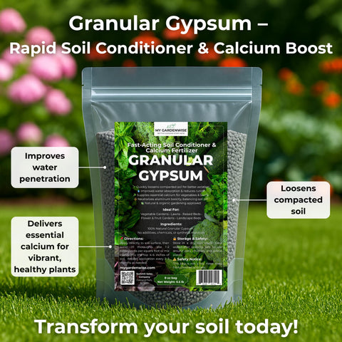 GARDENWISE textura granular de yeso en detalle que facilita disolución