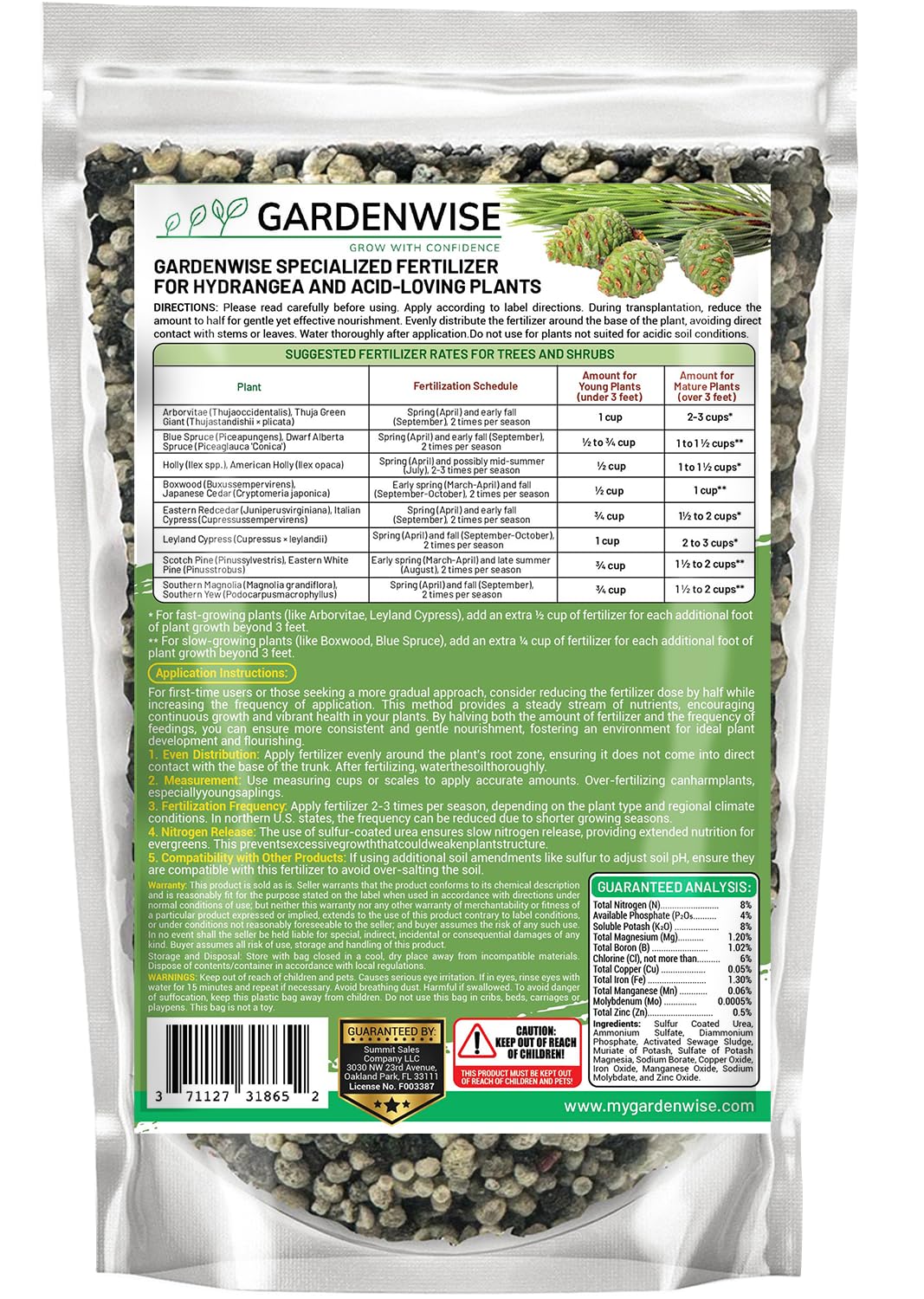 GARDENWISE primer plano de granulometría que asegura liberación lenta y uniformidad