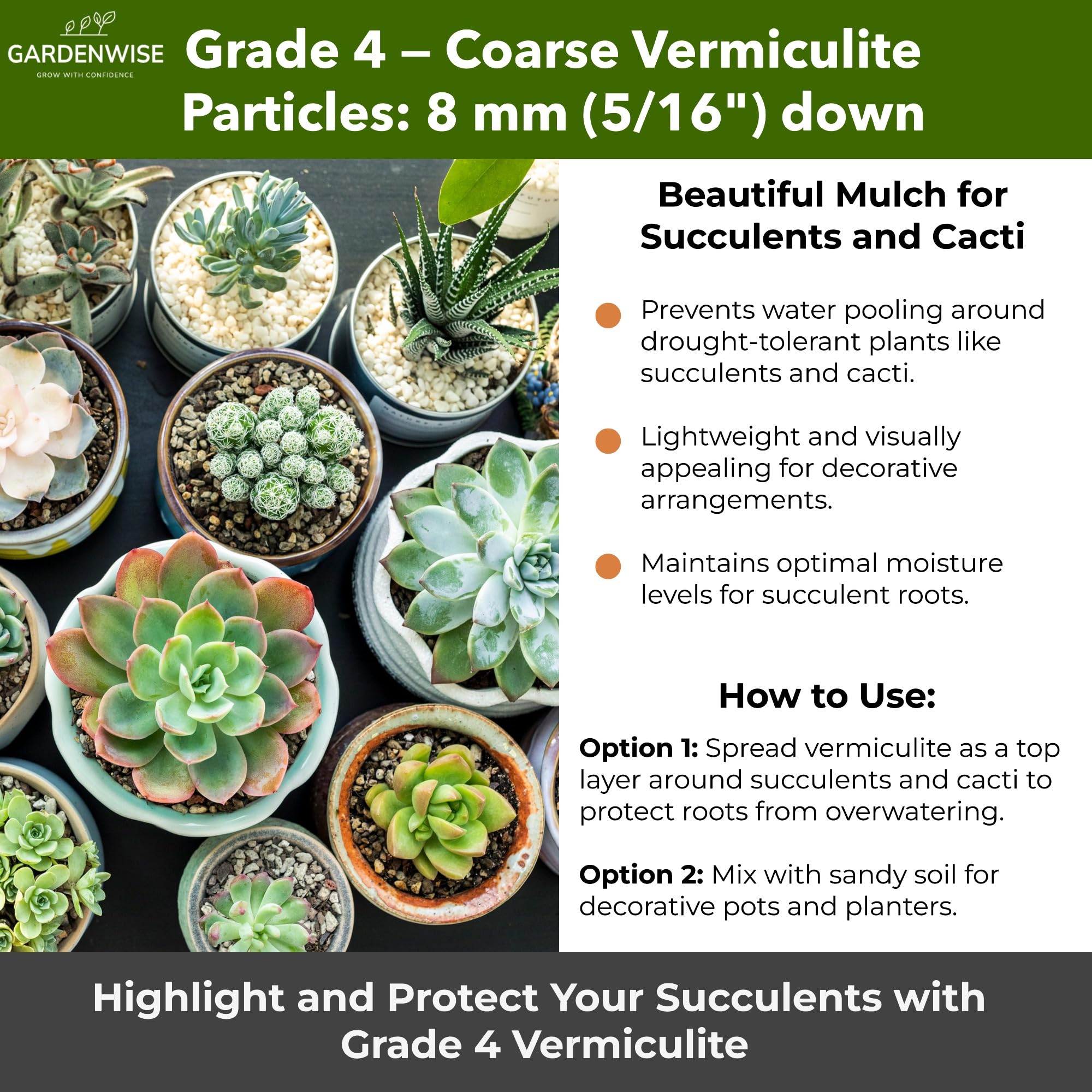 GARDENWISE vermiculita en sistema hidropónico soporte estable