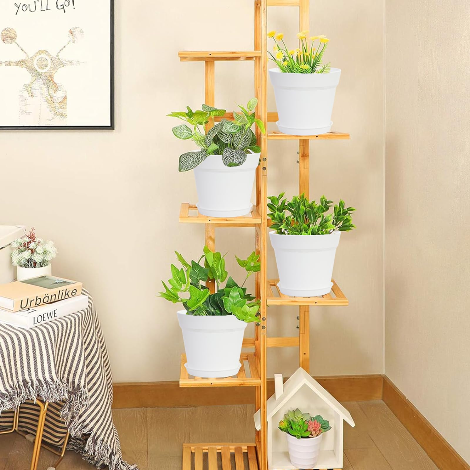 GARDIFE conjunto de macetas en salón, aporta uniformidad y estilo minimalista
