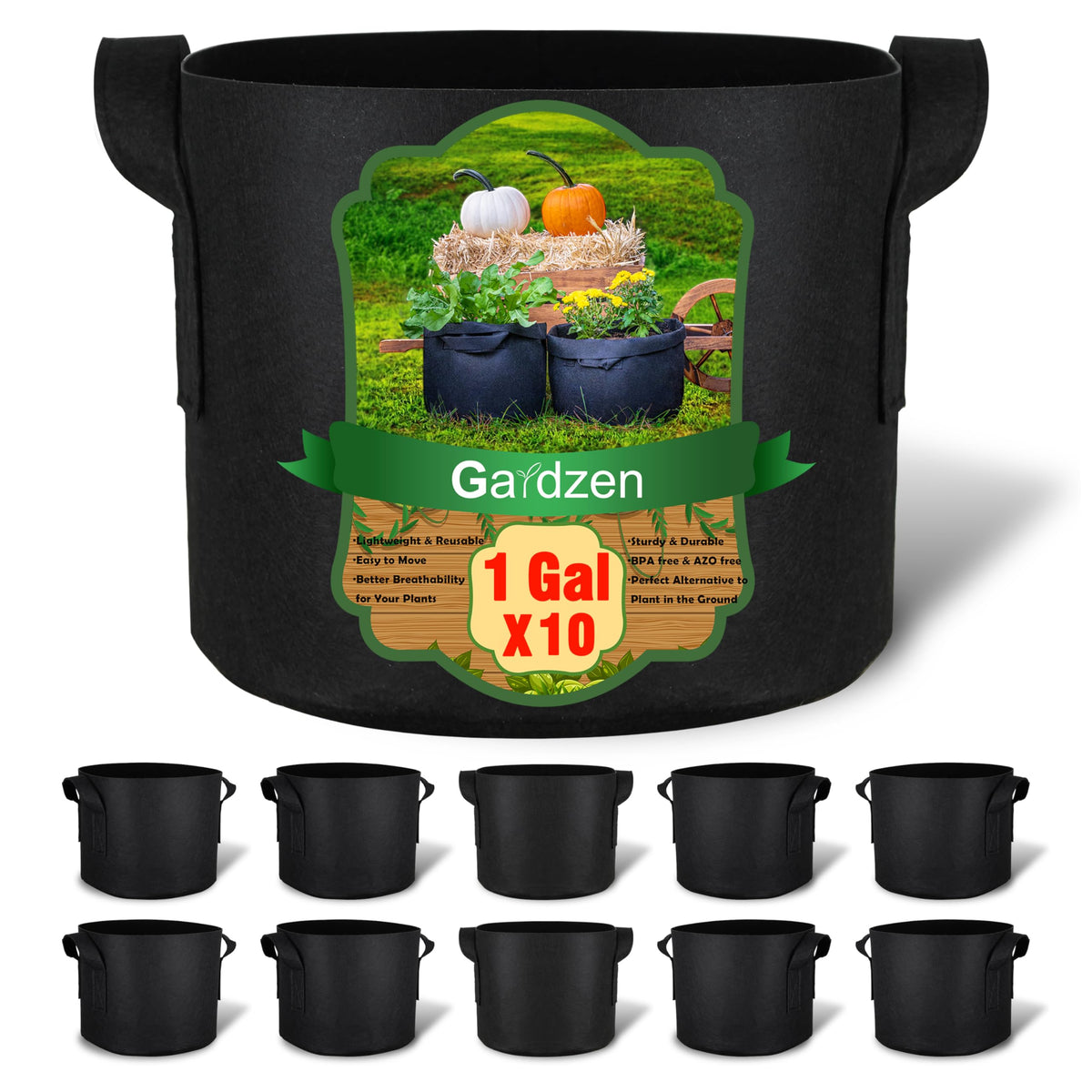 Gardzen vista frontal del empaque muestra pack de 10 y beneficio ahorro