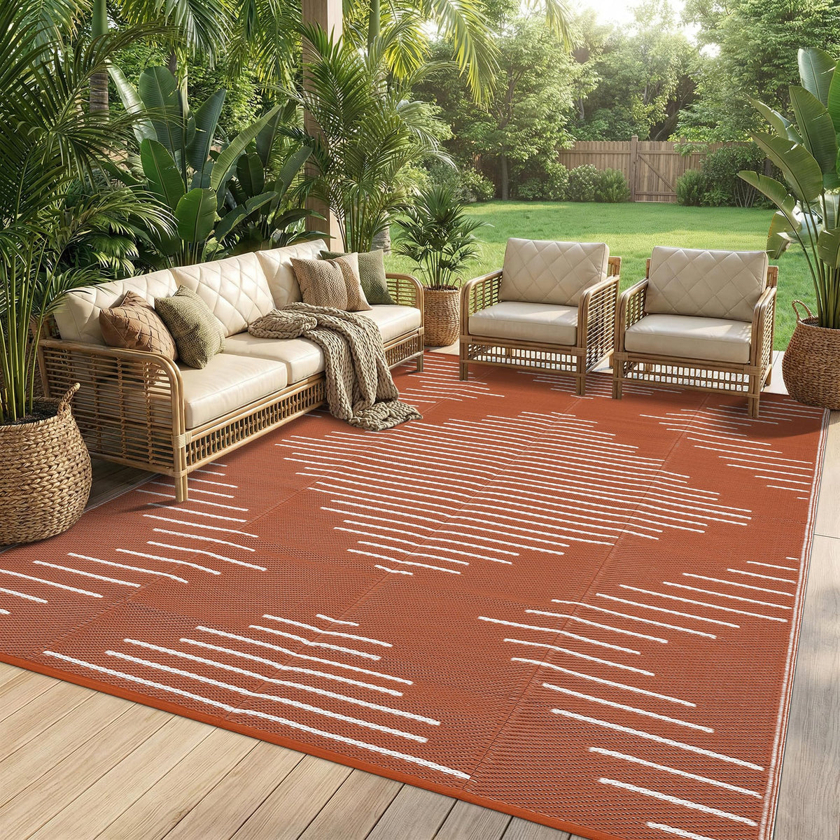 Garvee alfombra 6x9 vista frontal mostrando paquete listo para usar