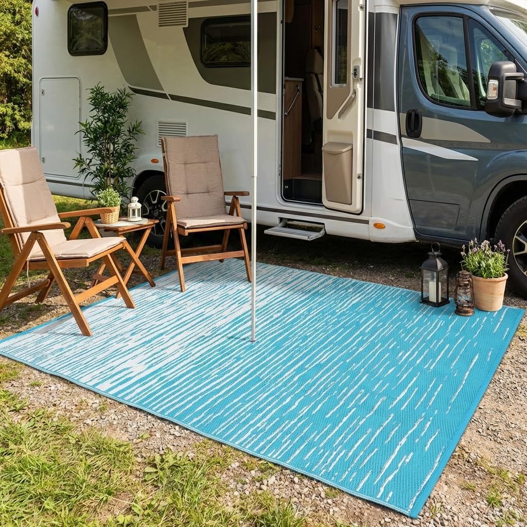 Garvee alfombra en patio con muebles mostrando uso y estética acogedora