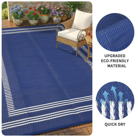 Garvee alfombra colocada en deck de madera realzando el espacio exterior