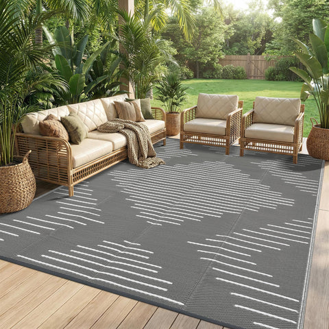 Garvee alfombra exterior 5x8 vista frontal, protección durable