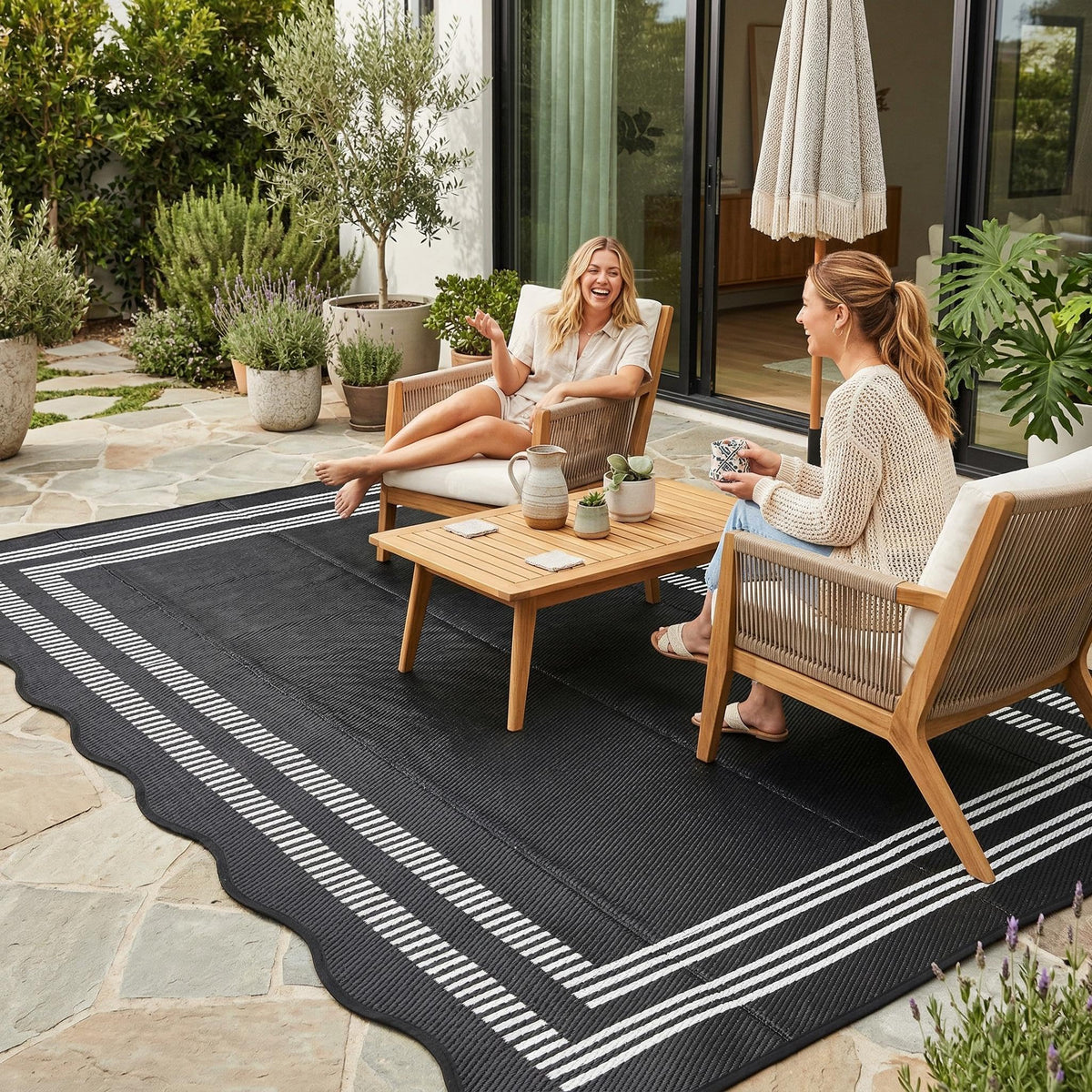 Garvee alfombra frente con diseño geométrico, mejora la estética exterior