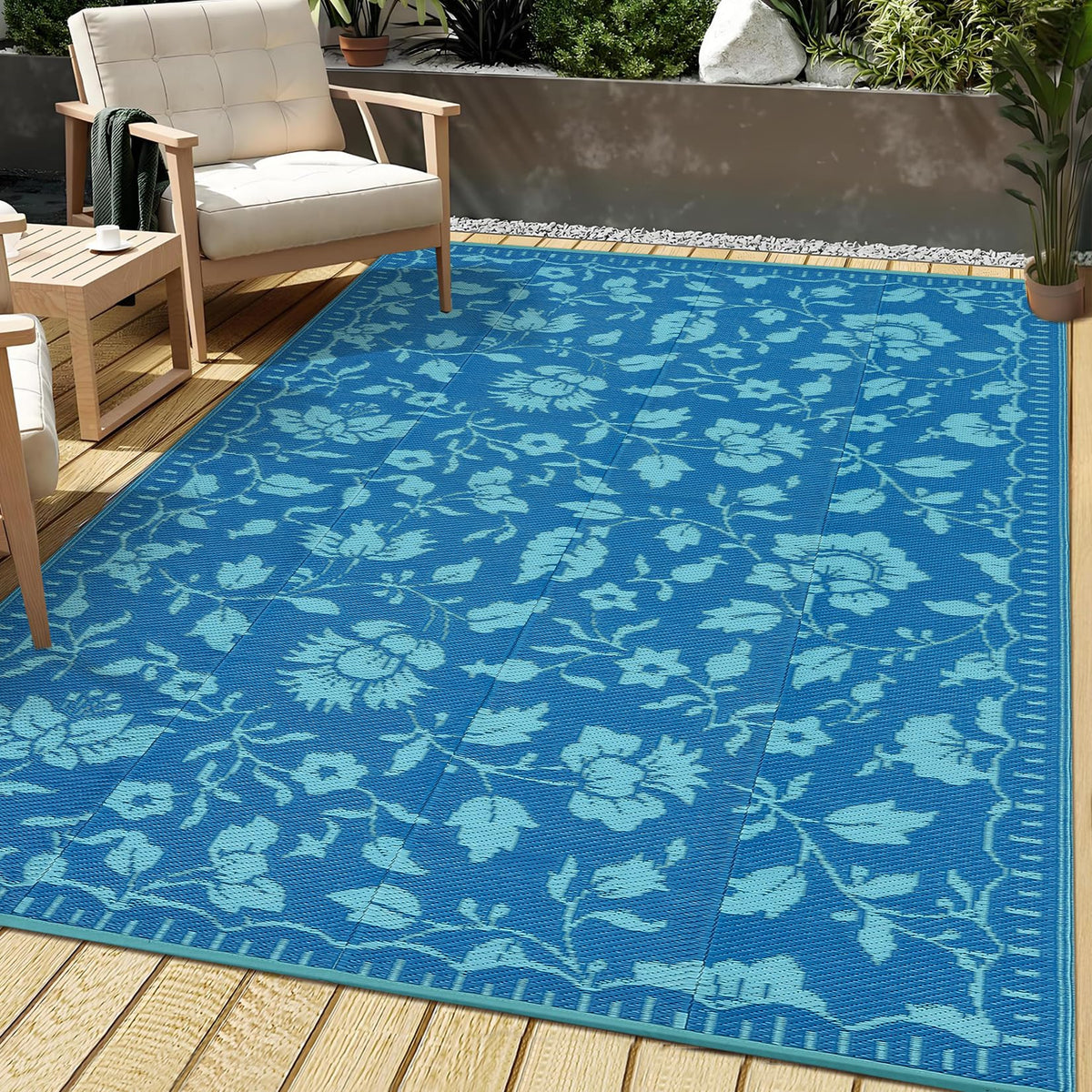 Garvee alfombra frontal con estampado floral, aporta estilo al patio