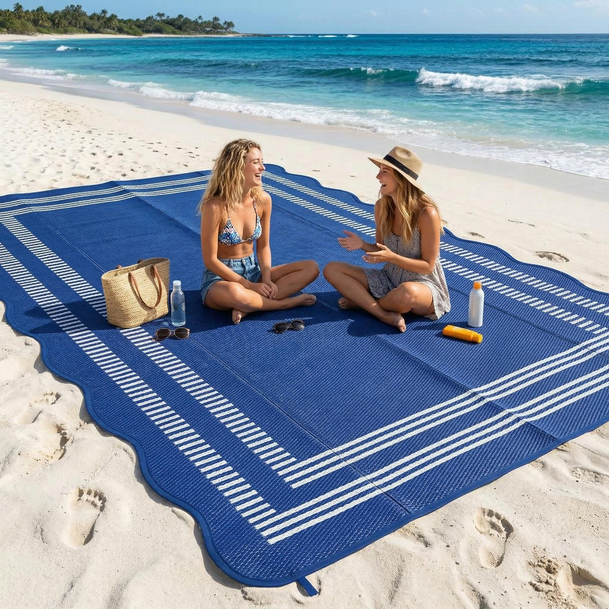Garvee alfombra exterior frontal mostrando patrón geométrico y beneficios estéticos